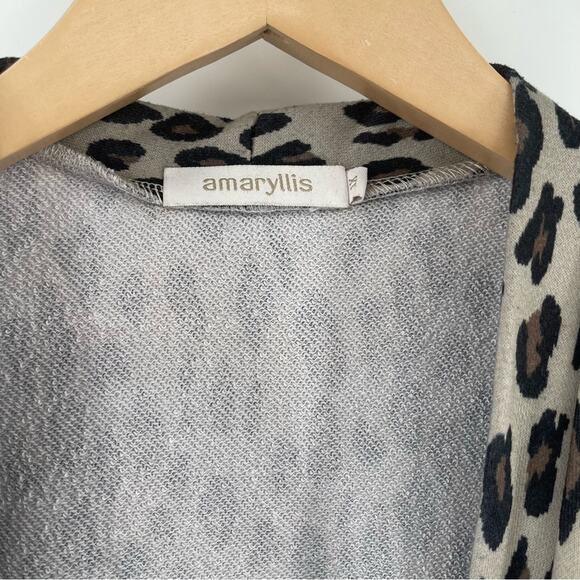 AMARYLLIS Cardigan Leopard Open With Pockets Animal Print Long Sleeve Size 1X - Picture 4 of 12
